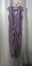 Hush Purple & Black Animal Print Sleeveless Dress Size 10 ECOVERO Viscose VGC