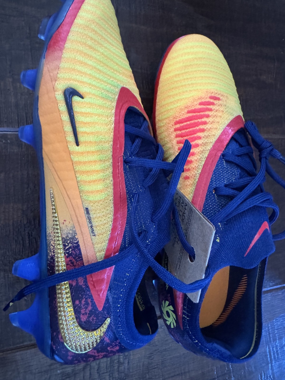 Nike Phantom 6 Elite FG Low ‘Erling Haaland’ Mens Size US 4.5 Gold/Navy Rare New image 5