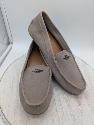 Coach Mary Lock Up Driving Slip On Loafers, Tan Suede Size 9.5B