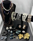 1LB VINTAGE Costume Jewelry Lot Rhinestone + SOME SIGNED Coro Sarah Cov By Gale