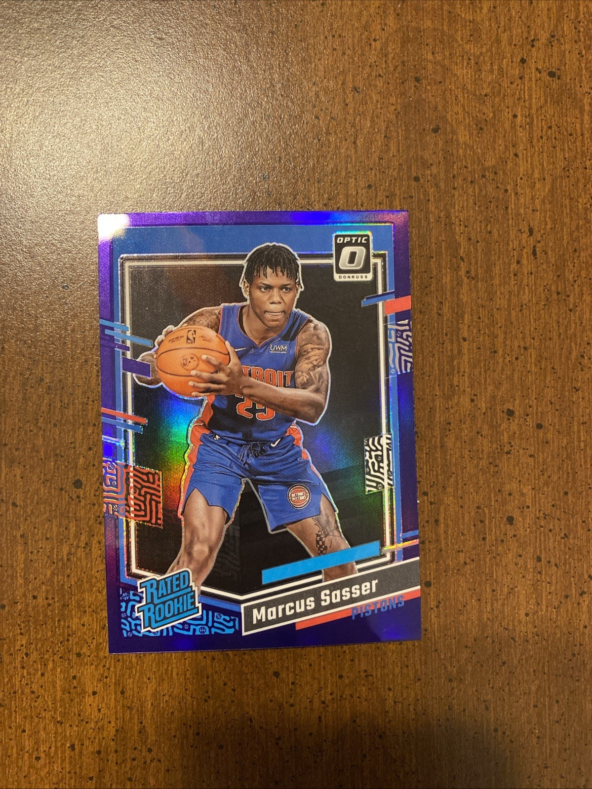 2023-24 Optic Marcus Sasser Purple SILVER HOLO RATED ROOKIE SP #242 Pistons RC