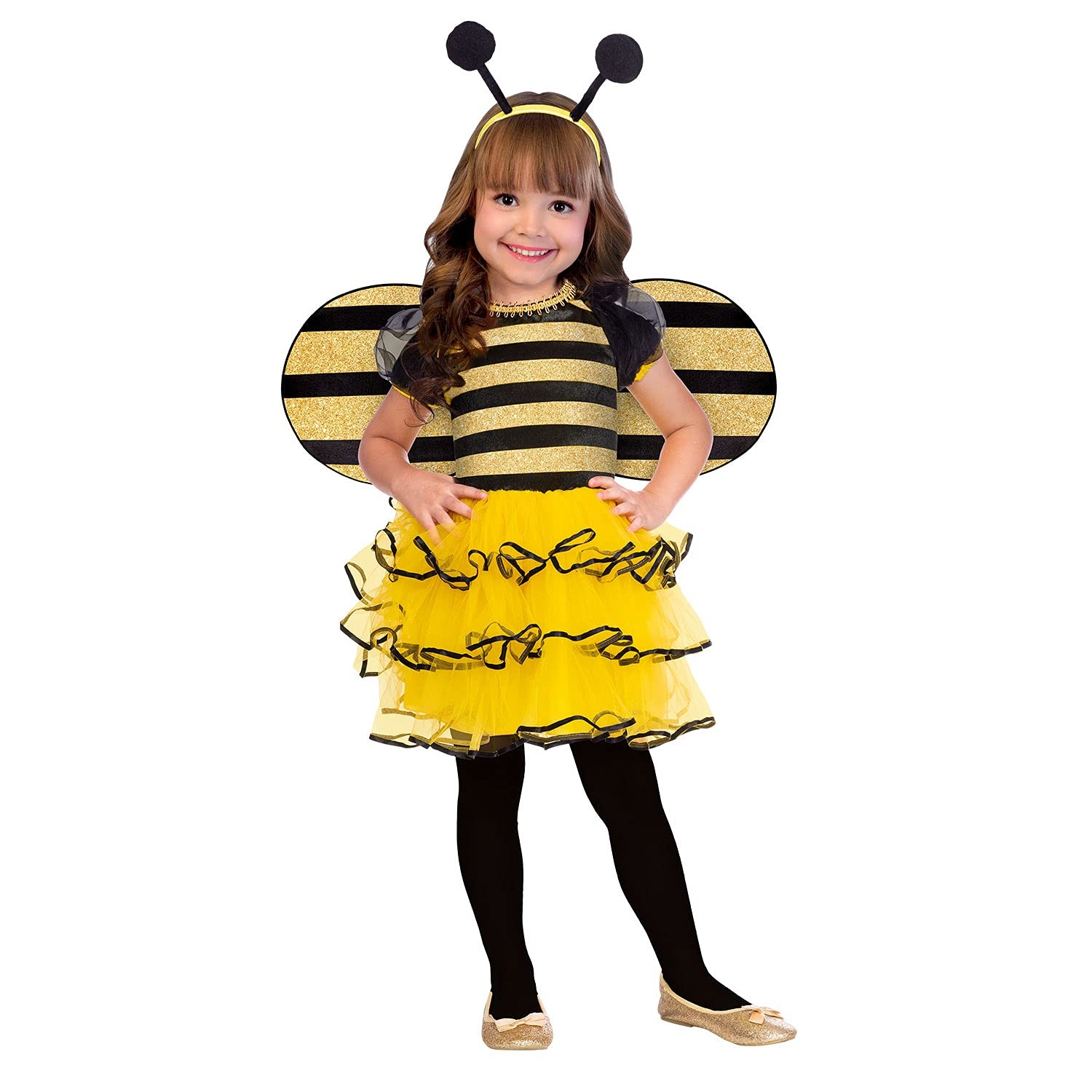 Déguisement abeille pour fille 1 an à 2 ans vêtement de fête enfant jaune noir 9904178
