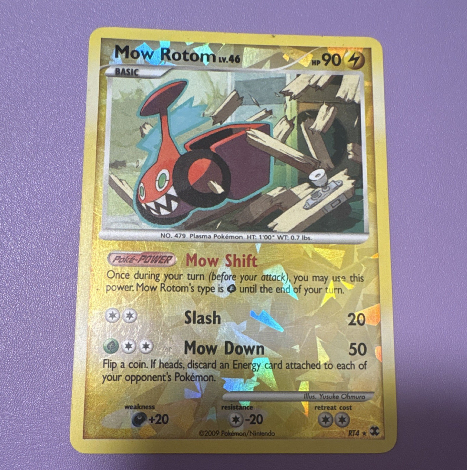 Pokémon TCG Mow Rotom RT4/6 Rising Rivals Ultra Rare Reverse Holo Card 2009