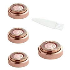 4Pcs Rose Gold Pain-Free Hair Remover Replacement Heads Blades Cleaning Kit