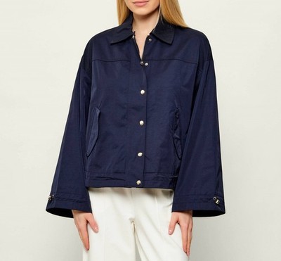 Liu Jo Women Logo Zip Snap Button Summer Jacket Giubbino Blue