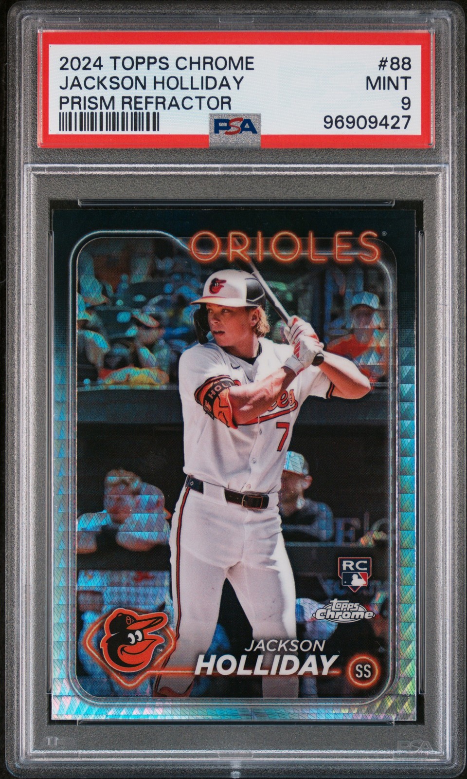 2024 TOPPS CHROME PRISM REFRACTOR #88 JACKSON HOLLIDAY PSA 9