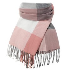 Winter Scarf for Women Fashion Soft Feel Plaid Womens Scarfs, Warm Pink Scraf