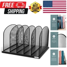 Onyx Desk Organizer, 5 Tiered Vertical Compartments, Office and Classroom Mai...