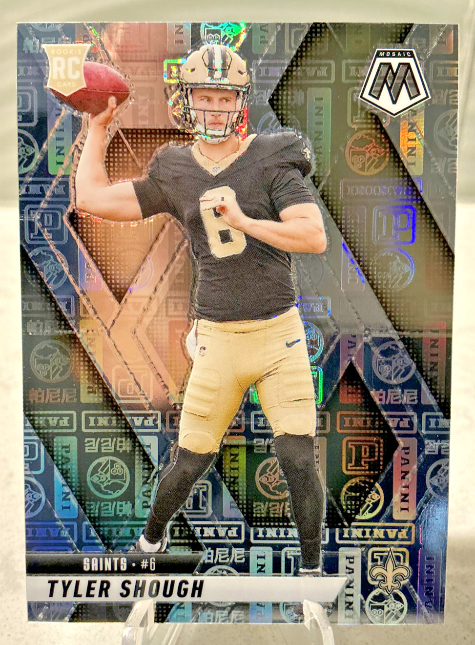 2025 Panini Mosaic Tyler Shough - Silver Knight /149 (RC) #312 Saints QB