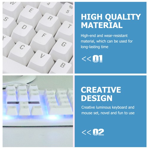 1 Ensemble Métal Clavier De Jeu Usb Filaire Clavier Souris Combo Led Clavier Et - Photo 12/12