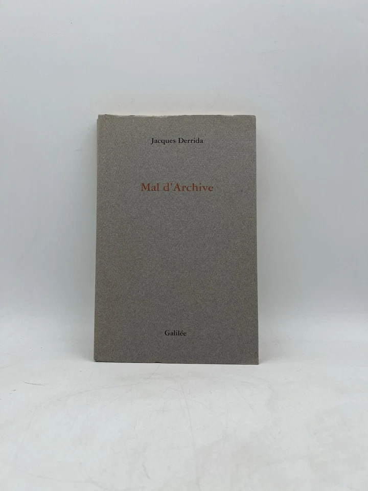 Mal d' Archive Jacques Derrida Original 1995 French Language Trade Paperback - Image 3 of 4