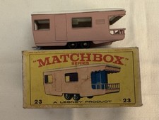 Matchbox Series No.23 Trailer Caravan Vintage Late 1960s Pink VGC Original Box