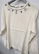 VINTAGE Disney Store 101 Dalmatians Embroidered Women  s Top Shirt Long Sleeve