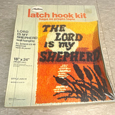 Malina Latch Hook Kit The Lord Is My Shepherd 18x24 Model 25/31 Canvas