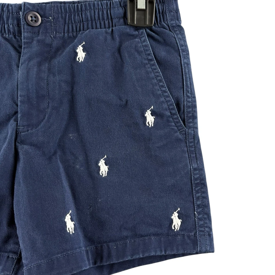 Polo Ralph Lauren Shorts Kids Size 6 Blue Embroidered Pony Chino Cotton - Image 3 of 4