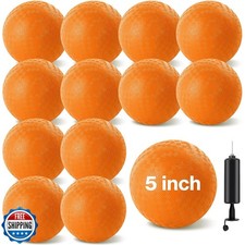 HSLCGF 12 Pack Dodgeballs 5 Inch Playground Ball Kickball Orange Inflatable R