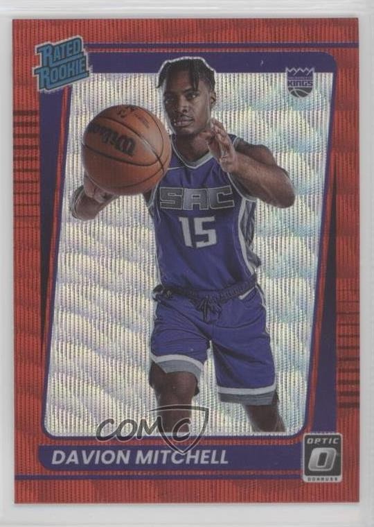 2021-22 Panini Donruss Optic Rated Rookie Red Wave Prizm Davion Mitchell #155