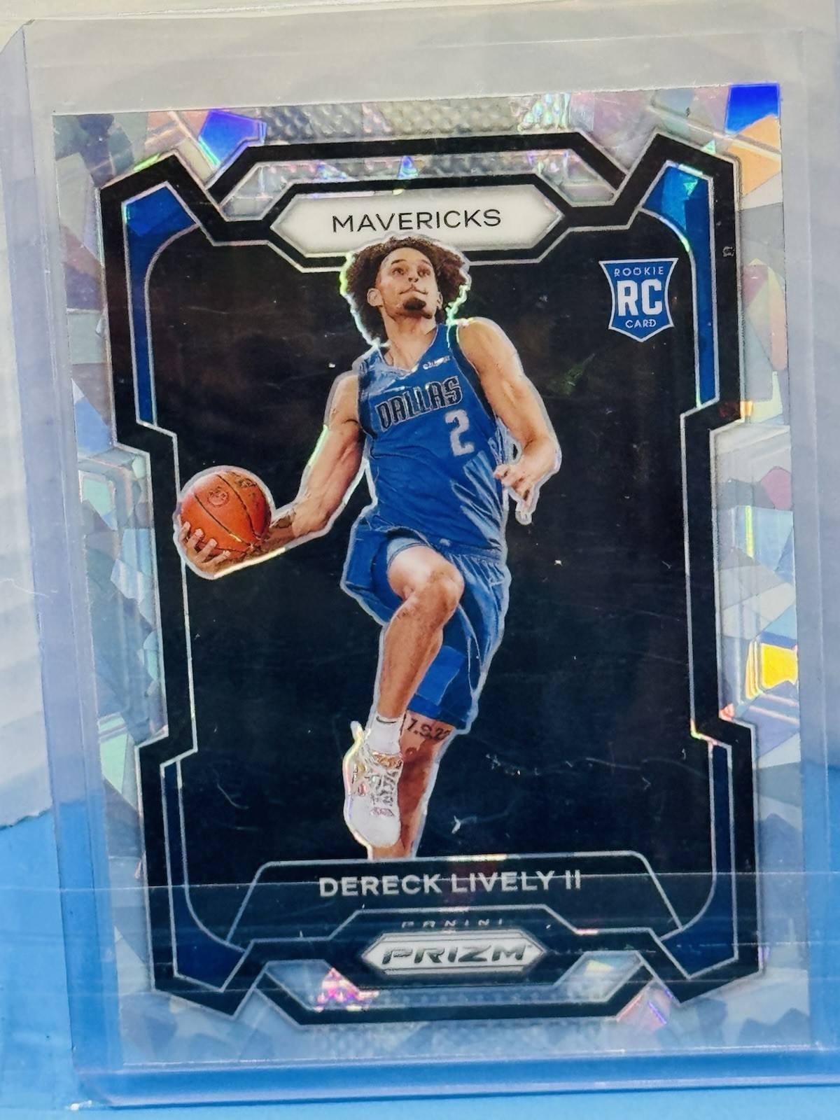 2023-24 Panini Prizm - Dereck Lively #163 Cracked Silver Ice Prizm (RC) Mavs