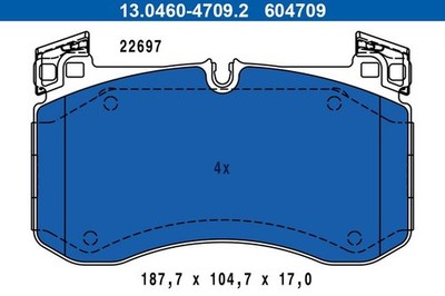 ATE 13.0460-4709.2 Belagsatz für MERCEDES-BENZ