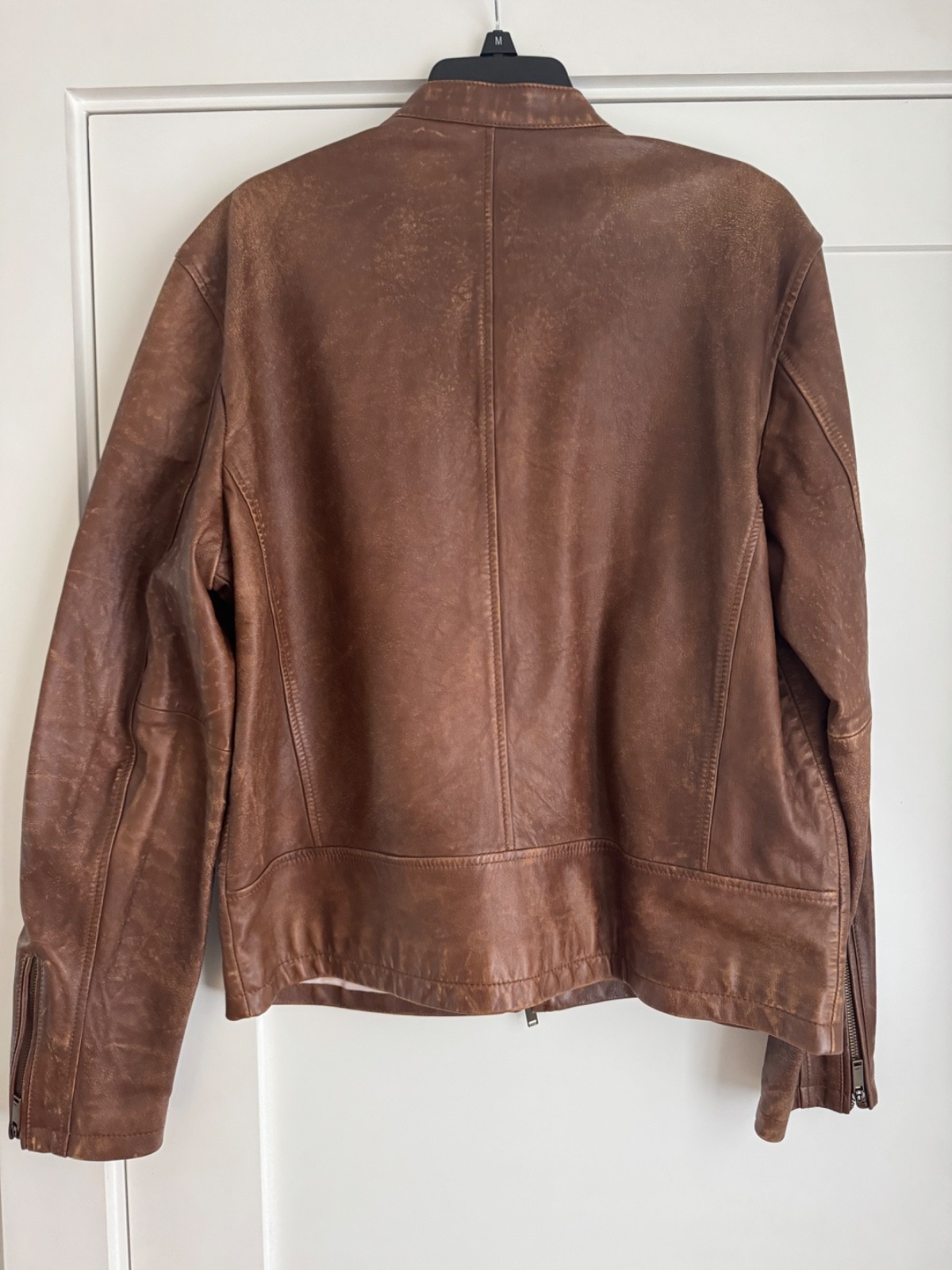 John Varvatos Brown Leather Jacket Size Large - second product detail image