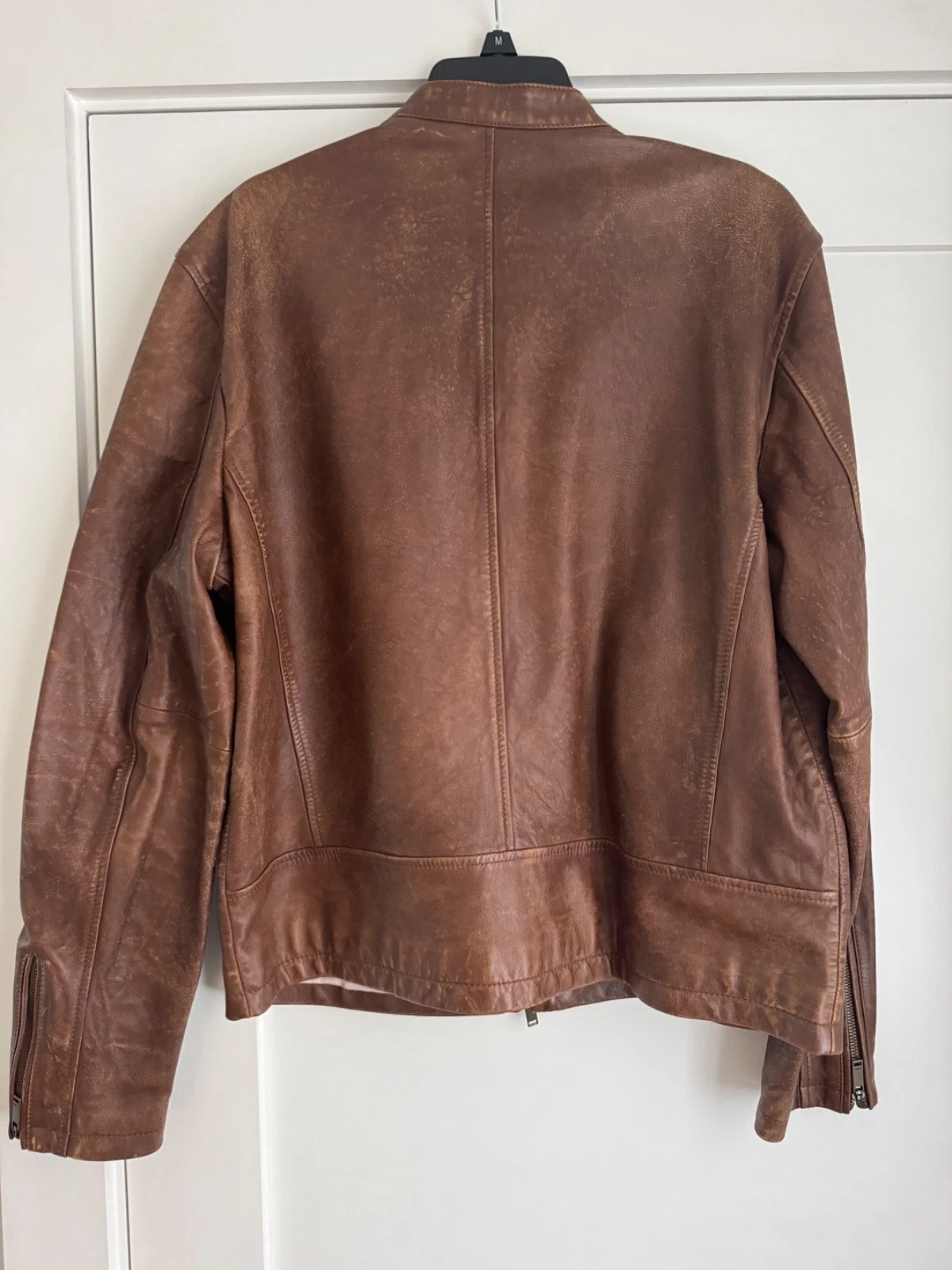 John Varvatos Brown Leather Jacket Size Large - product detail image 2