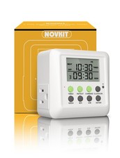 3in1 Dual Outlet Timer Plug 7 Day 24 Hour Programmable Digital Switch