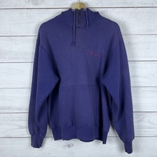 Vintage Champion Snorkel Hoodie Mens Large Purple 1/4 Zip Pullover 80s USA Made