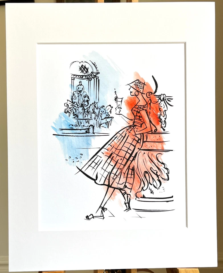 FASHION ART PRINT;GALLERY WALL ; 1950's; A4 MOUNTED;"ROME";EXCLUSIVE;CAREFREE - Image 4 of 4
