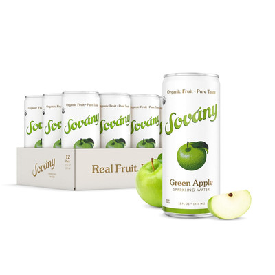 Sovány Sparkling Water, Green Apple, Seltzer Water Drinks, USDA Organic, Made wi