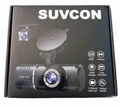 SUVCON J06 3-Channel Dash Cam Front Rear Inside 1080P