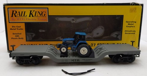 Coche plano de construcción MTH 30-7611 calibre O MTH #22893 con tractor ERTL NUEVO EN CAJA | Zustand: New