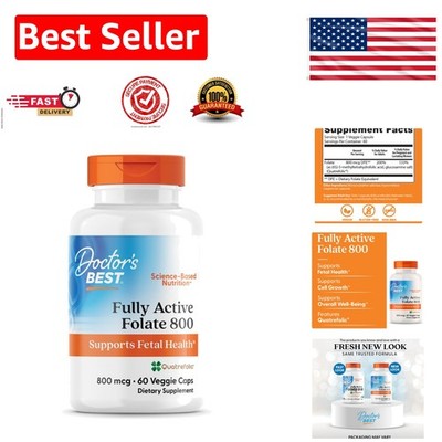 Doctors Best Fully Active Folate 800 - Gluten Free Folic Acid Support for Adults