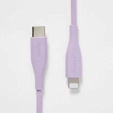 3' 8-Pin For Apple to USB-C Round Cable - heyday Pastel Lavender