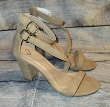 New! NUDE Suede Windsor Heels w/ Ankle Strap - Size 8 High Heels