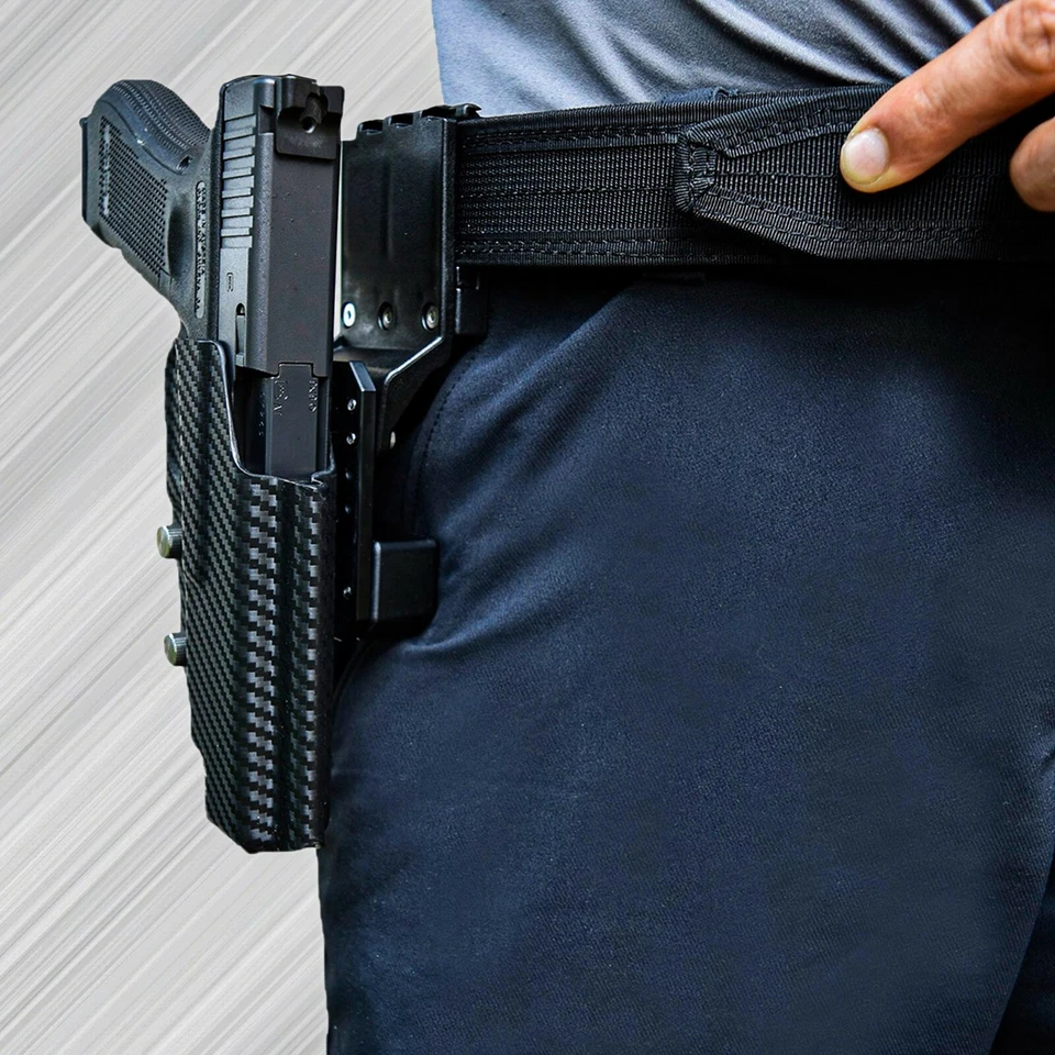 Plataforma de competición de 3 pistolas, IPSC, USPSA - cinturón, fundas, bolsas de cargador 6 piezas Foto 2 de 4