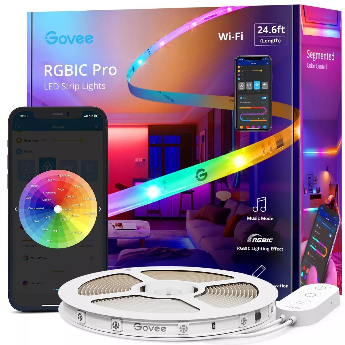 新品 Govee RGBIC Pro led striplights H619A Amazon.com: Govee RGBIC Pro LED Strip Lights, 32.8ft Color
