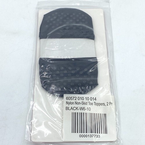 Peda Bella Non Skid Toe Toppers Socks Black 2 Pair Nylon Microfiber No Show ST