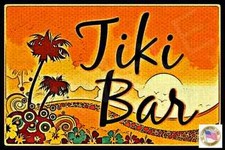  ALOHA TIKI BAR MADE IN HAWAII METAL SIGN 8X12 LUAU HOT TUB POOL WELCOME BEACH