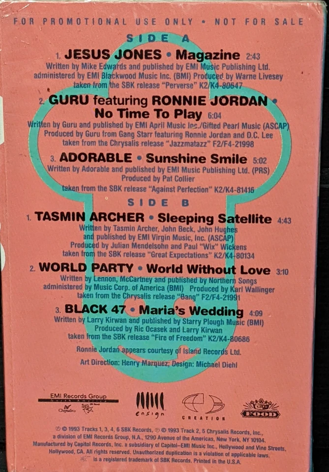 New Sauce A Tasty Mix Sampler Cassette Mix 1993 Jesus Jones World Party GURU - Image 2 of 3