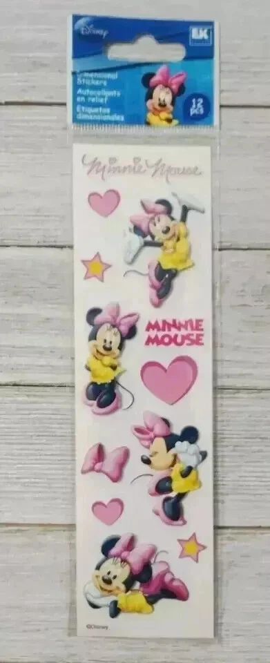 Disney Minnie Mouse Divertidas Pegatinas EK Éxito Dimensional Hinchado 12 piezas Set Nuevo Foto 2 de 2