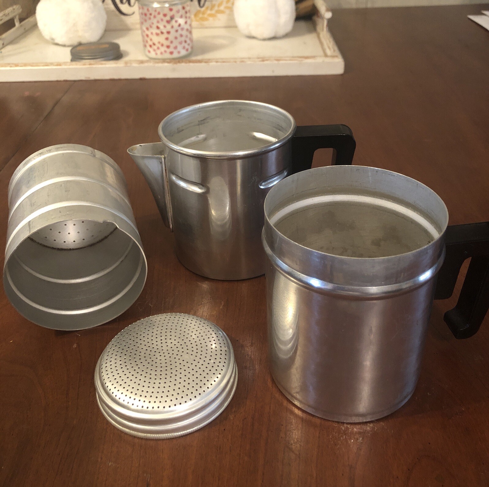 Vintage Percolator Italian Stovetop Campfire Coffee 1 Cup Aluminum Kitchen Decor