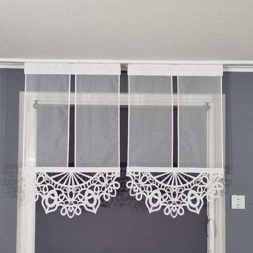 Scheibengardine 2er Gerade Panel Set Gardine Fertiggardine Paneel Flächenvorhang