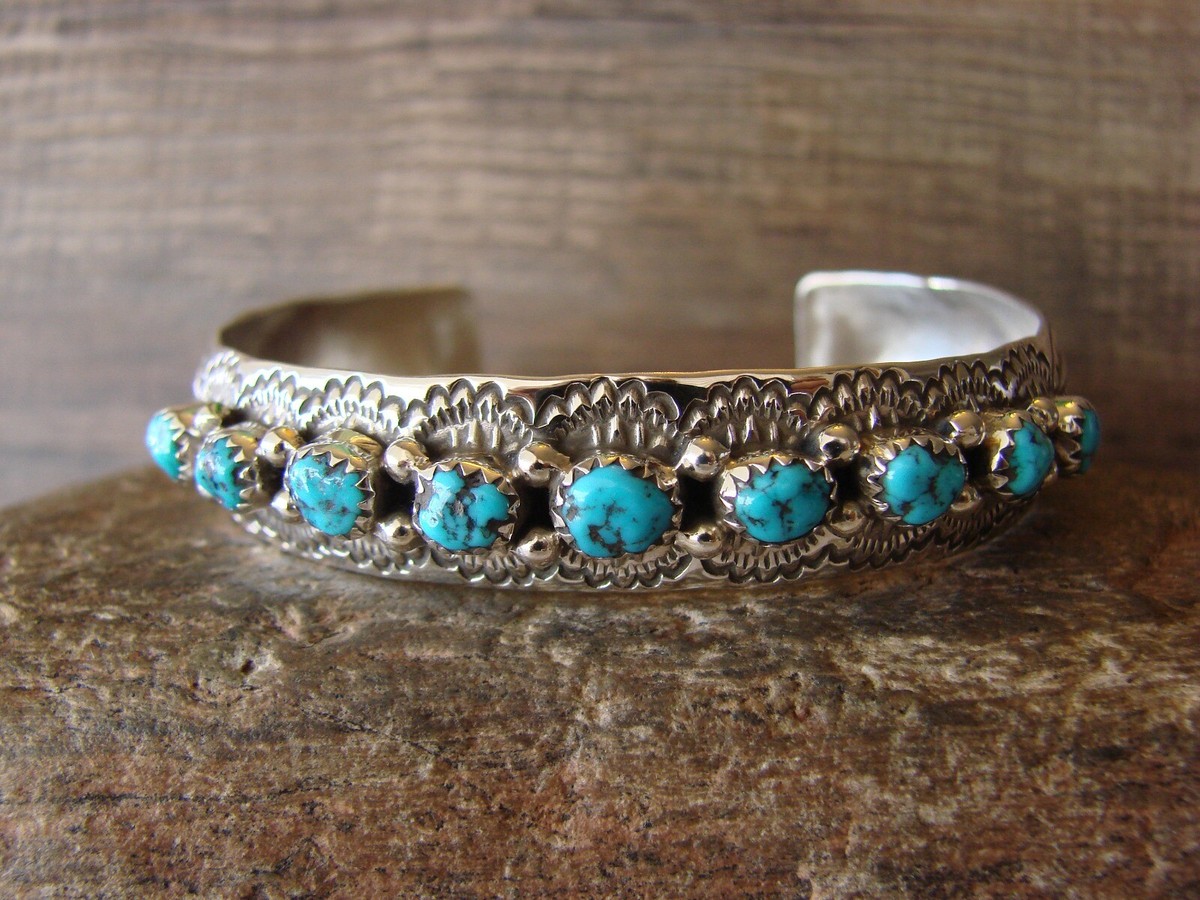 アクセサリー NAVAJO Silver Turquoise Edge Bangle Ultra Rare Vintage Navajo Ben Begaye Turquoise Native