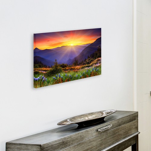 SC399 Amanecer Montaña Colorido Paisaje Lona Arte de Pared Impresiones de Imagen Grande - Imagen 4 de 6