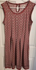 Max Studio Womens Maxi Dress Sz Medium Red Medallions Sleeveless Hippie 60s 