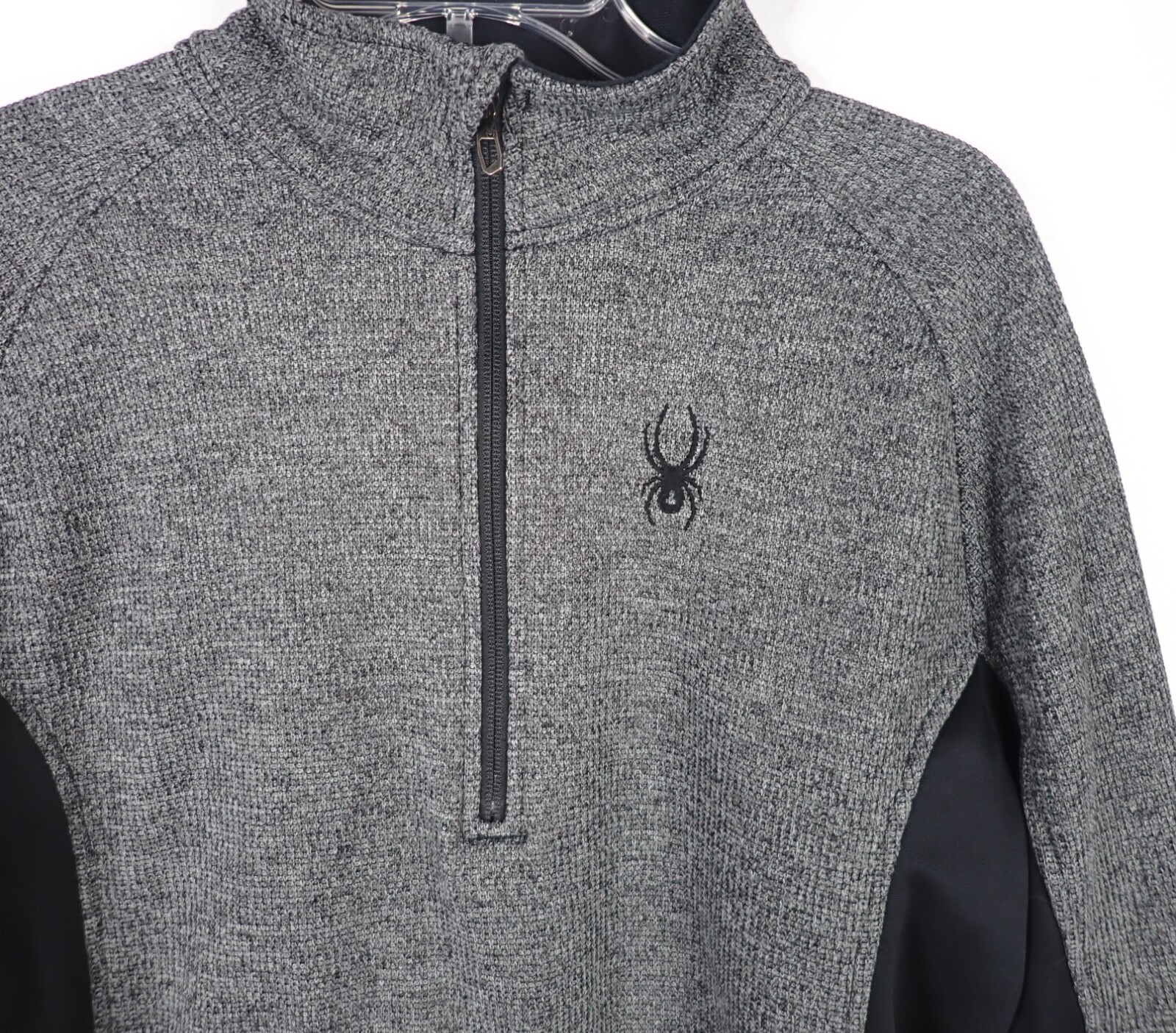 Spyder Men's Black Gray Outbound Half Zip Sweater Jacket 186400