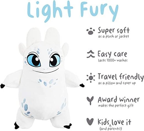 How To Train Your Dragon Hidden World Plush Hoodie Child Size 4-5 Cubcoats Glow - Picture 3 of 9