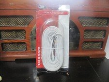 NEW 50 FT FOOT TELEPHONE PHONE EXTENSION CORD CABLE LINE WIRE WHITE RJ11 MODULAR