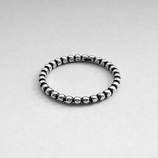 Sterling Silver Eternity Bead Ring, Stackable Band, Silver Rings, Beads, Dots
