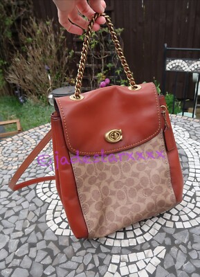 Coach Parker Signature Rucksack Bag Convertible Backpack Leather Sample  Limited